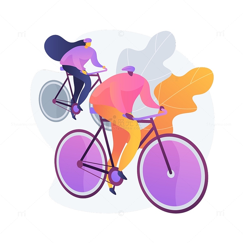 骑自行车男女的简笔画