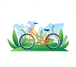 在绿色草地上的自行车