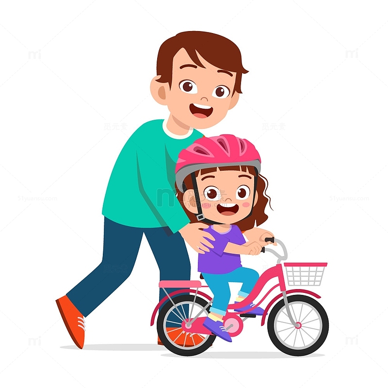 带着孩子骑脚踏车的家长