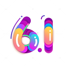 卡通拼色字母61六一