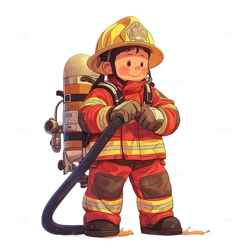 劳动节工作的消防员