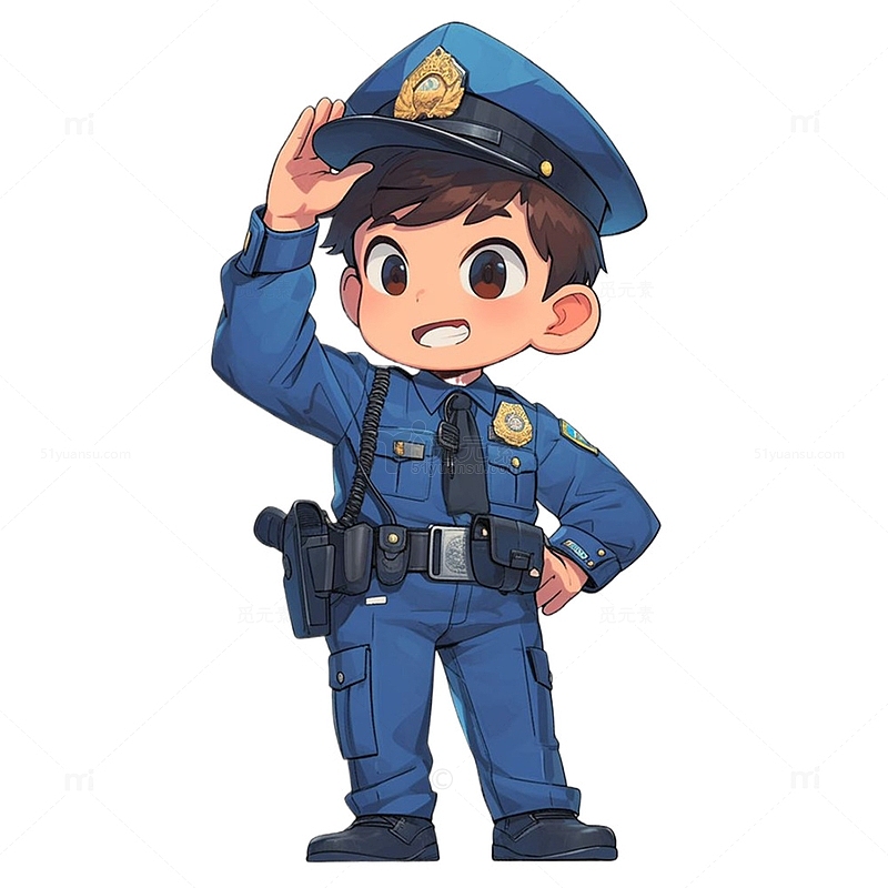 卡通形象人民警察