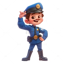 卡通警察人物