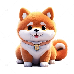 3D立体卡通柴犬狗子可爱毛绒绒