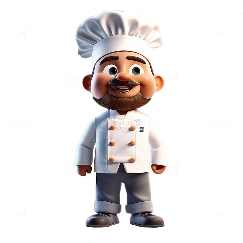 3D立体卡通厨师形象人物