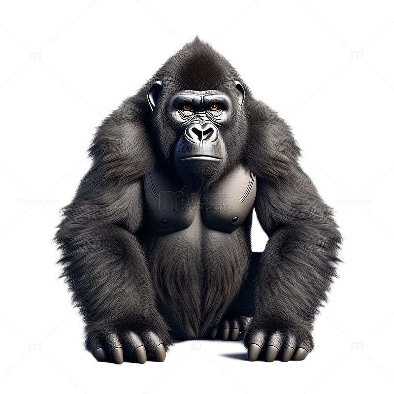 3D立体真实黑猩猩动物强壮