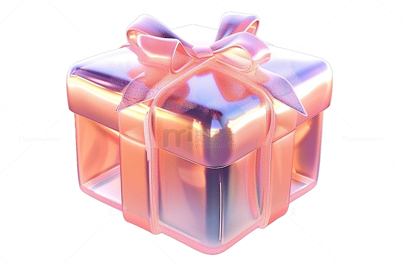 紫粉蝴蝶结3d礼物包装礼盒