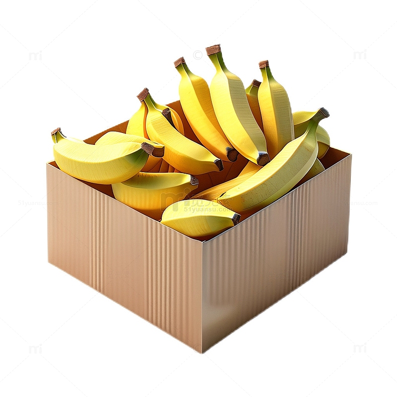 3D立体卡通香蕉丰收水果纸箱