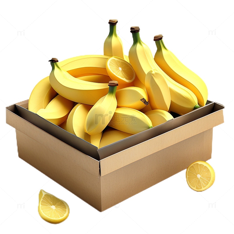 3D立体卡通香蕉丰收水果纸箱果实