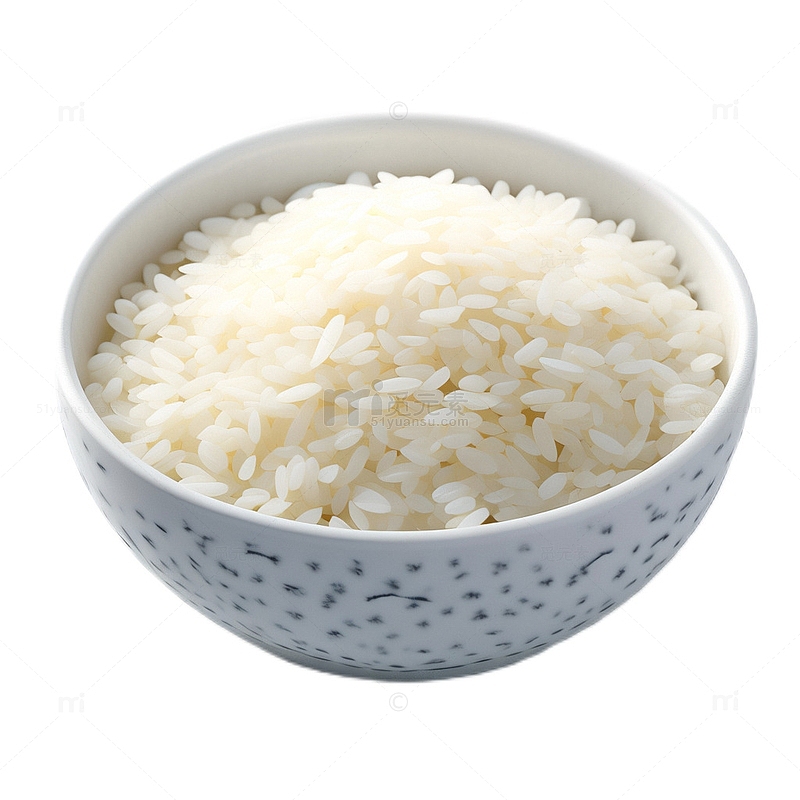 3D立体卡通米饭粮食大米饱满