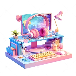 3D卡通立体爱心贴纸电脑桌面