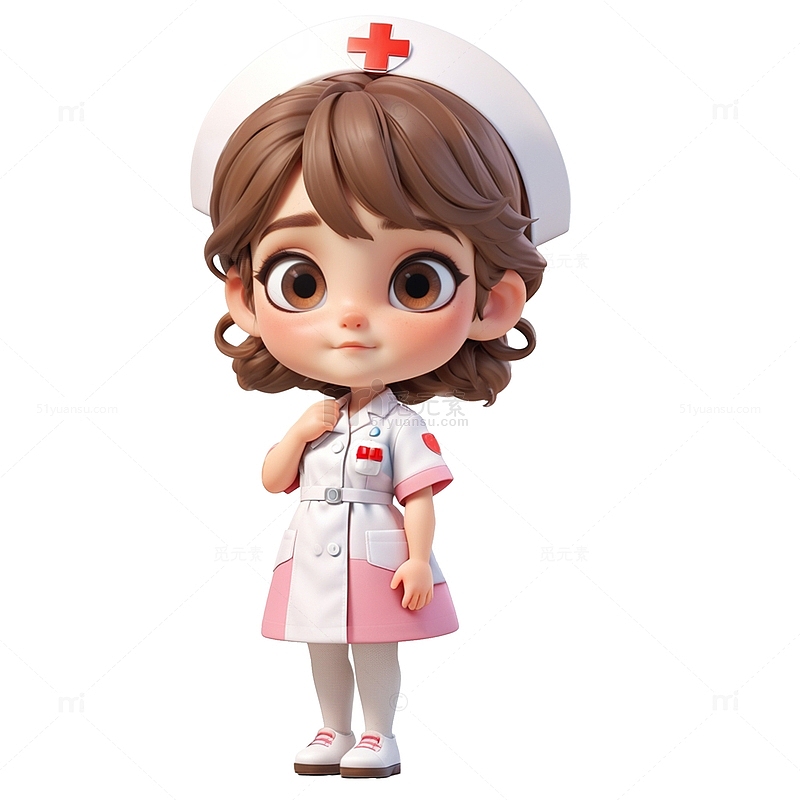 劳动节3D卡通护士