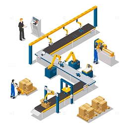 半自动化工厂大型机械