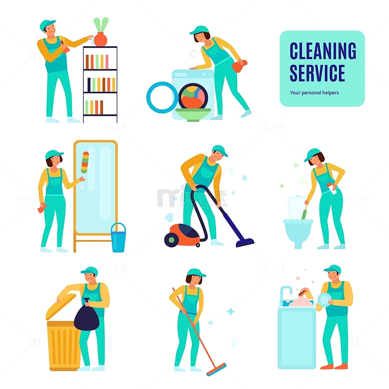 各种家庭保洁员工清洁服务插图