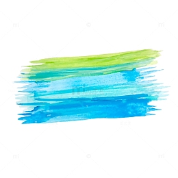 蓝绿色清新水彩色块