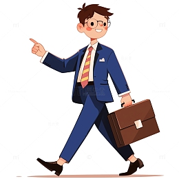 卡通插画风格的职场商务人员素材