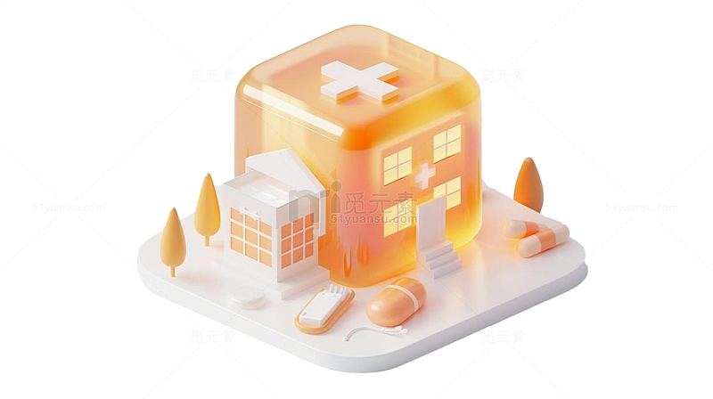 3D立体医院卡通模型