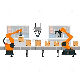 分拣传送带上的商品