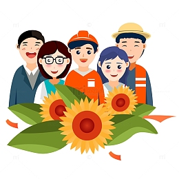 劳动节各职业人群插画