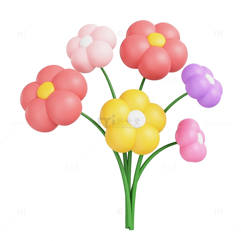 3D母亲节花束鲜花