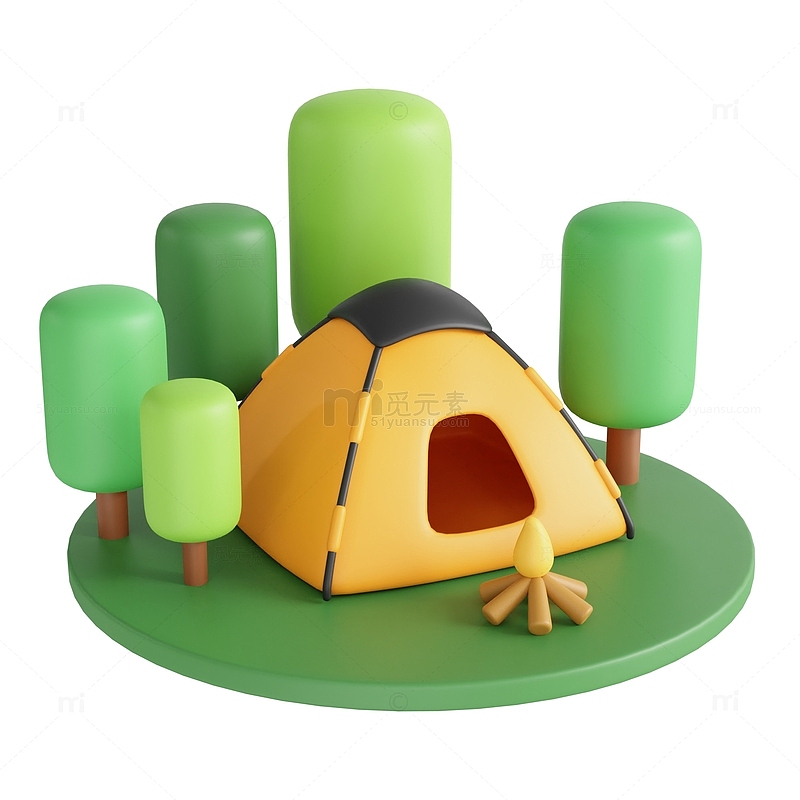 3D立体露营帐篷设计图
