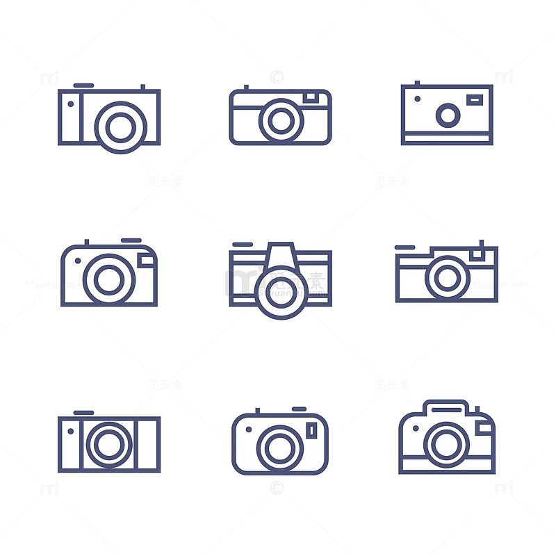 现代简约相机icon系列