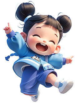 可爱的3D小朋友女孩