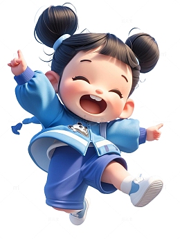 可爱的3D小朋友女孩
