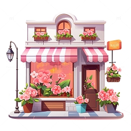 花店花铺店铺免扣元素
