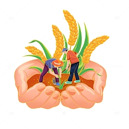 丰收劳动插画