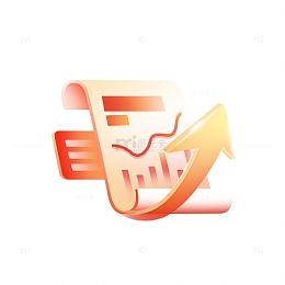 卡通立体建模财务报表股市走线图箭头