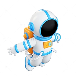 3D立体电商促销太空人火箭