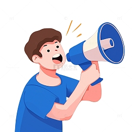 手拿喇叭人物卡通风格