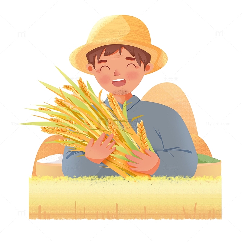 劳动节丰收麦穗