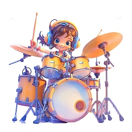 架子鼓表演女孩