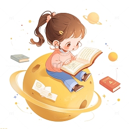 阅读知识的宇宙卡通素材