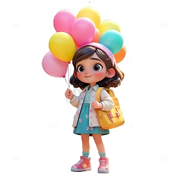 拿着气球的女孩