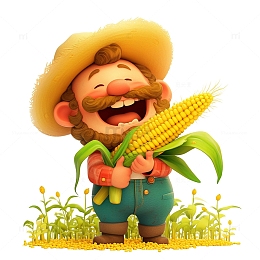 卡通丰收玉米