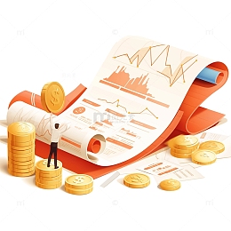 金融数据报表插画素材