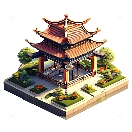 园林景观 绿化亭子模型