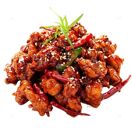 麻辣鸡块美食