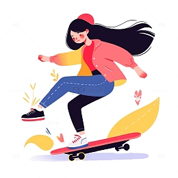五四滑板女孩