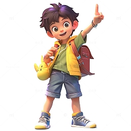 卡通可爱青年男孩