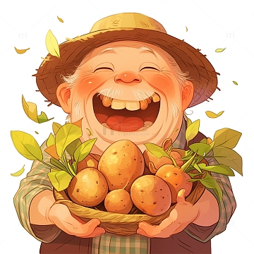 场景jpg清明时节农耕场景png农民丰收场景卡通插画png正在晾衣服的场