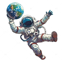 航空航天手握地球的宇航员