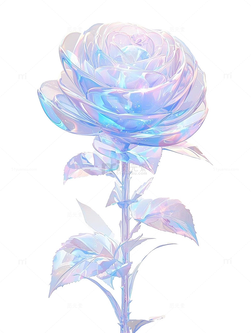 唯美流光异彩玫瑰花元素