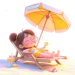 夏日沙滩女孩