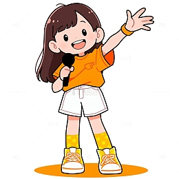 劳动节卡通职业主持人素材