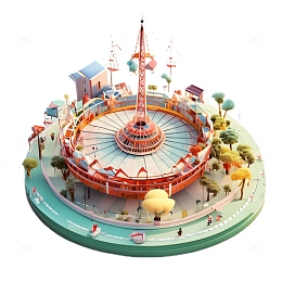 3D立体卡通游乐场儿童乐园