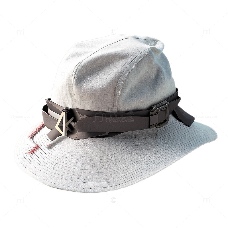 3D立体真实帽子遮阳帽白色遮阳